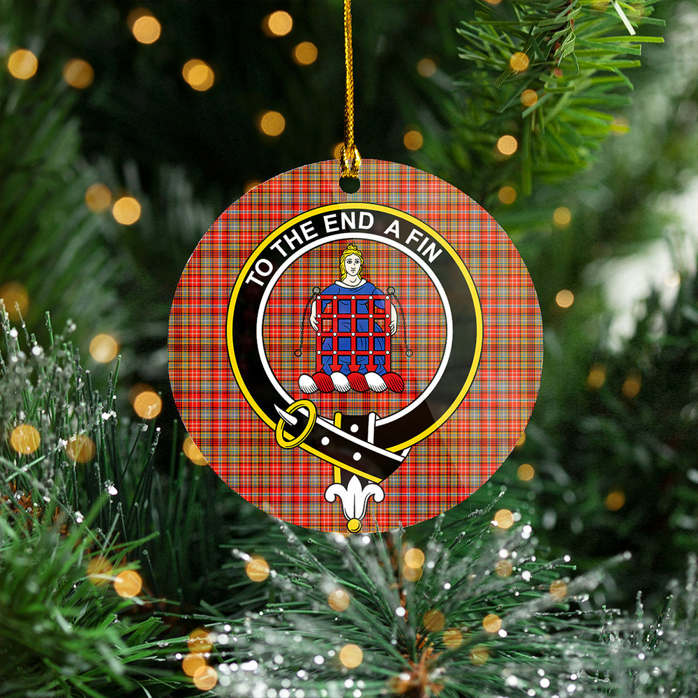 Ogilvie of Airlie Ancient Clan Badge Tartan Plastic Christmas Ornaments