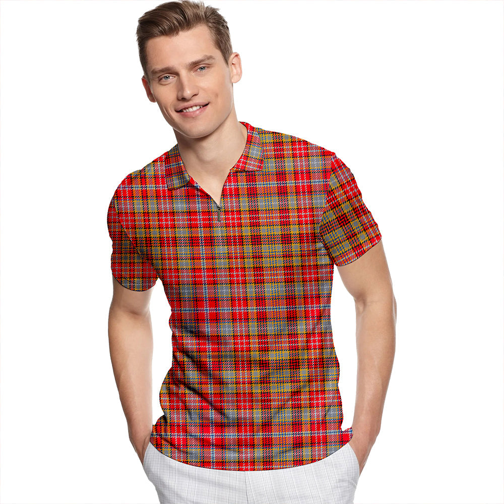 Ogilvie of Airlie Modern Tartan Classic Lapel Zip Short Sleeve Polo