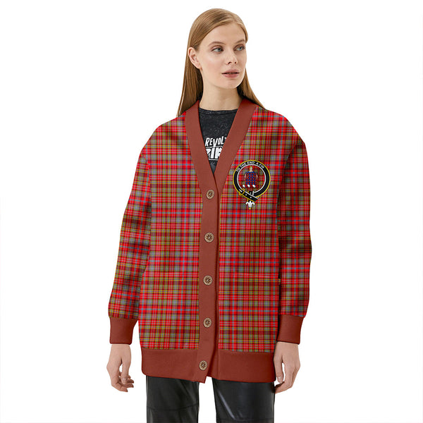 Ogilvie of Airlie Modern Clan Badge Tartan V-neck Cardigan