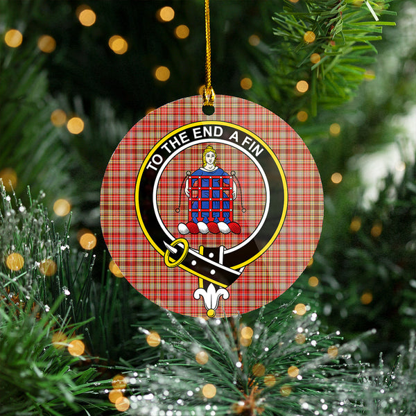 Ogilvie of Airlie Weathered Clan Badge Tartan Plastic Christmas Ornaments