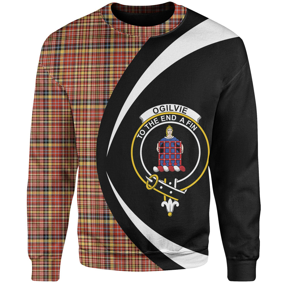 Ogilvie of Strathallan Ancient Clan Badge Tartan Sweatshirt Circle Style Personalized