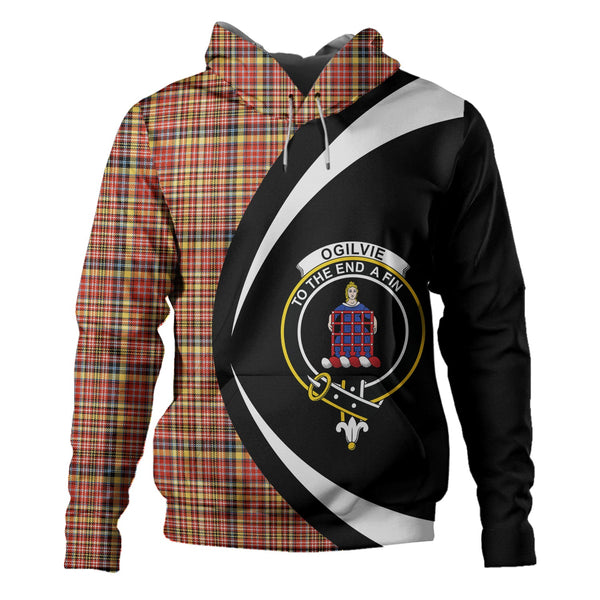 Ogilvie of Strathallan Ancient Clan Badge Tartan Hoodie Circle Style