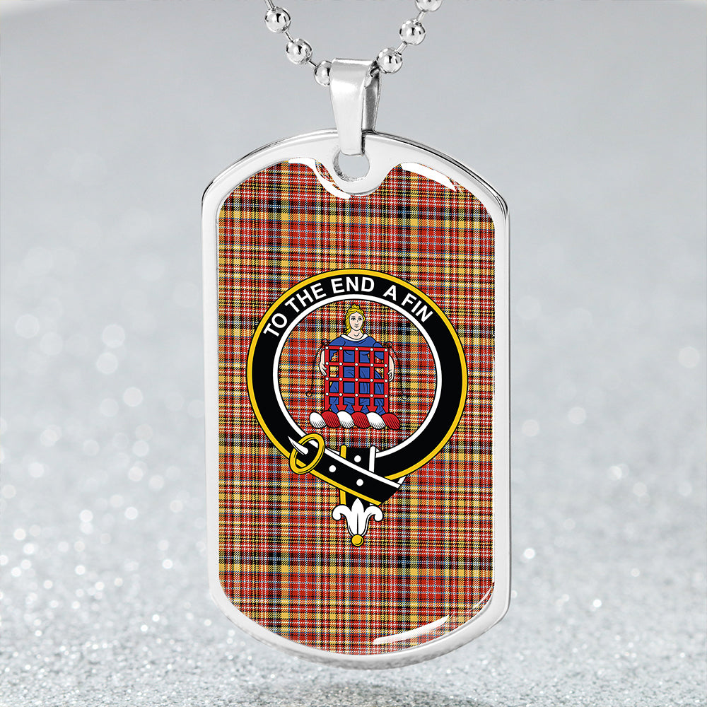 Ogilvie of Strathallan Ancient Clan Badge Classic Tartan Dog Tag Necklace