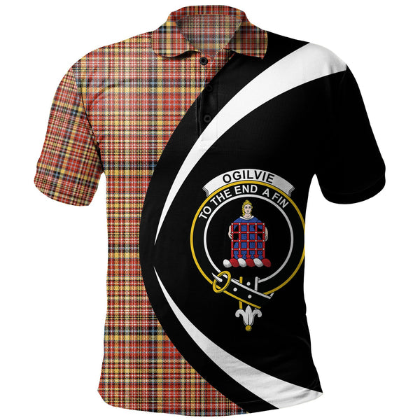 Ogilvie of Strathallan Ancient Clan Badge Tartan Polo Shirt Circle Style Personalized