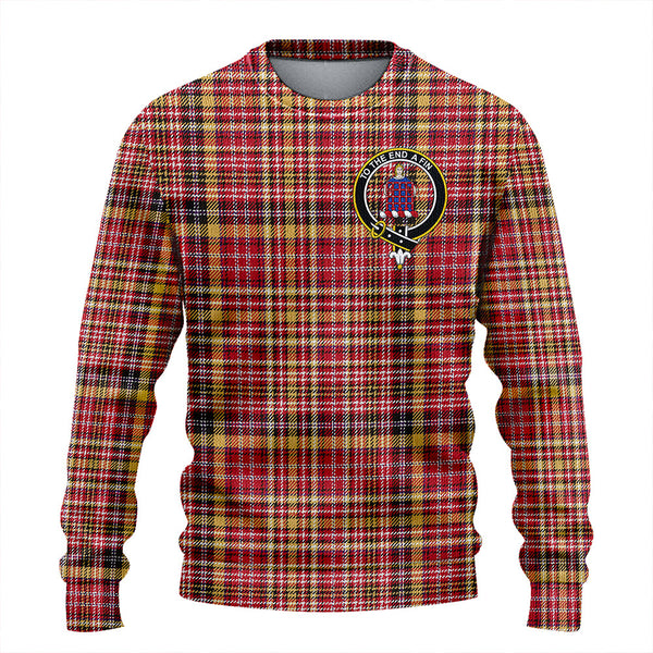 Ogilvie of Strathallan Weathered Clan Badge Tartan Knitted Sweater