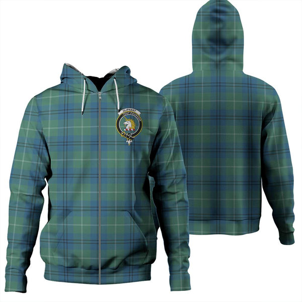 Oliphant Ancient Tartan Classic Crest Zipper Hoodie