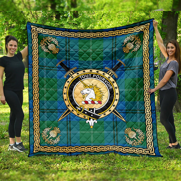 Oliphant Ancient Clan Badge Tartan Premium Quilt Celtic Shield