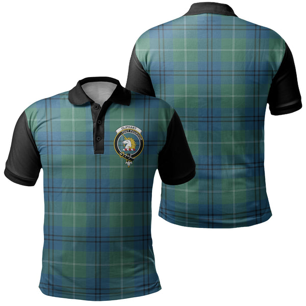 Oliphant Ancient Tartan Crest Polo Shirt Black Neck 1 Style