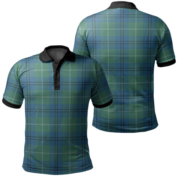 Oliphant Ancient Tartan Classic Polo Shirt Black Neck 2 Style