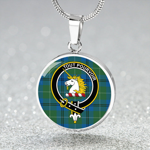 Oliphant Ancient Clan Badge Tartan Classic Circle Necklace