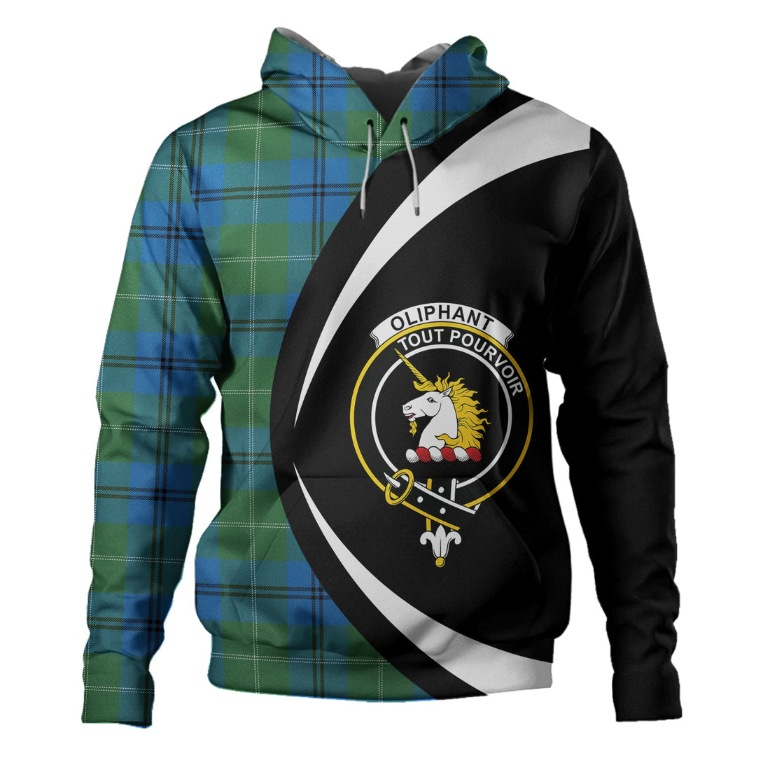 Oliphant Ancient Clan Badge Tartan Hoodie Circle Style