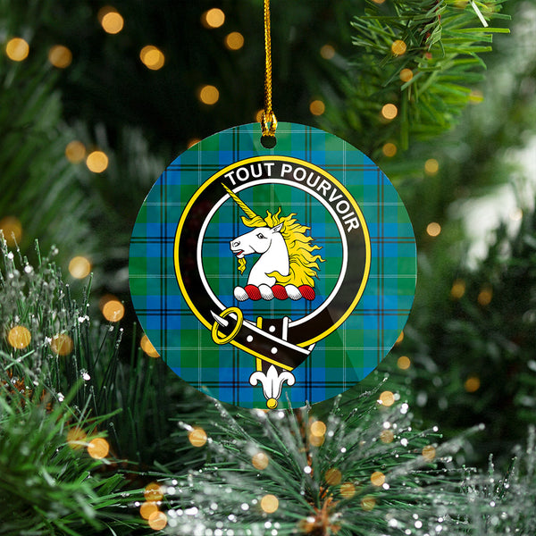 Oliphant Ancient Clan Badge Tartan Plastic Christmas Ornaments