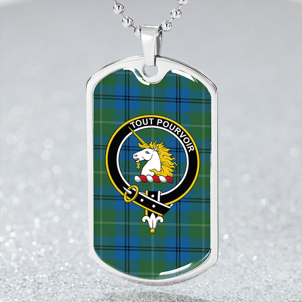 Oliphant Ancient Clan Badge Classic Tartan Dog Tag Necklace