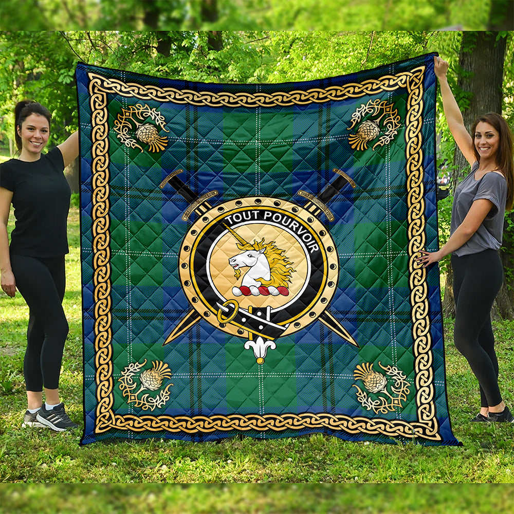 Oliphant Modern Clan Badge Tartan Premium Quilt Celtic Shield