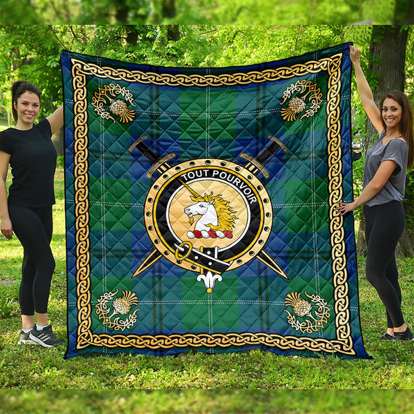 Oliphant Modern Clan Badge Tartan Premium Quilt Celtic Shield