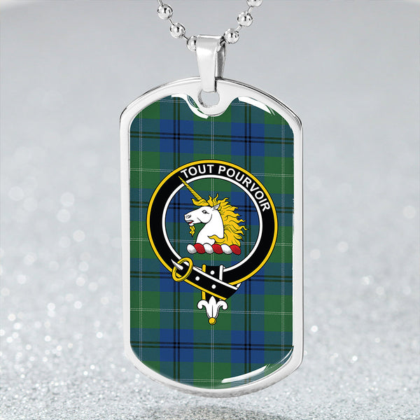 Oliphant Modern Clan Badge Classic Tartan Dog Tag Necklace