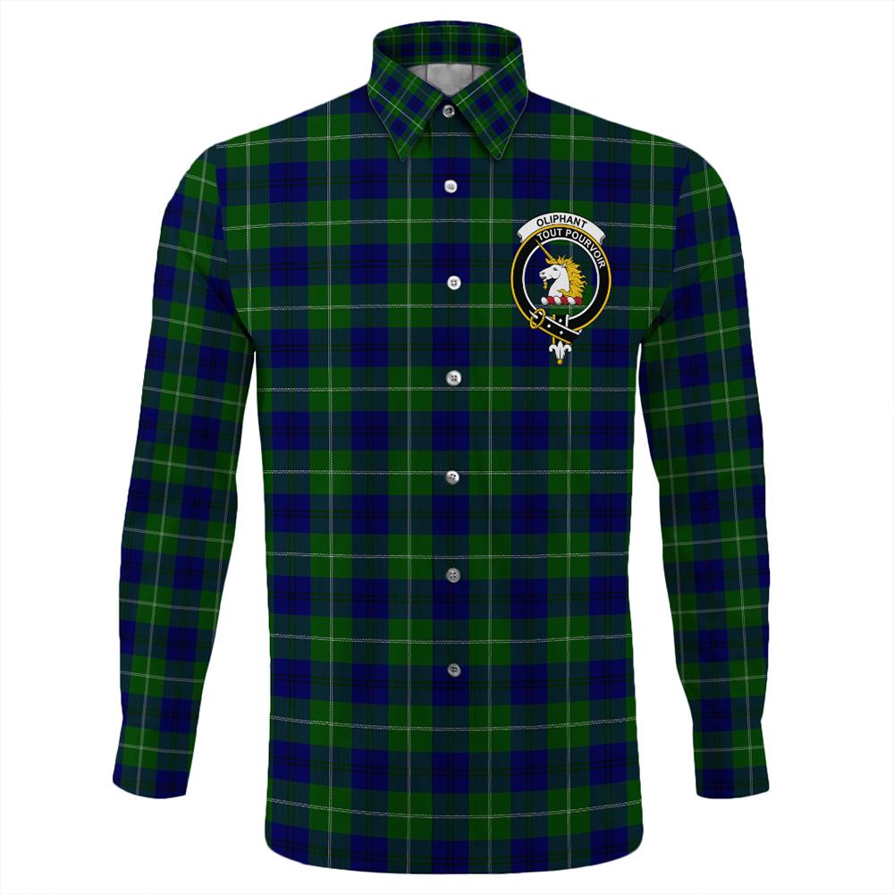 Oliphant Modern Tartan Classic Crest Long Sleeve Button Shirt