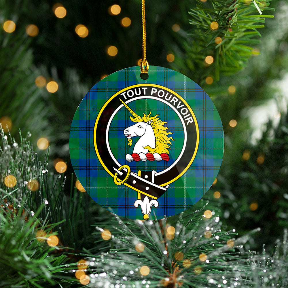 Oliphant Modern Clan Badge Tartan Plastic Christmas Ornaments