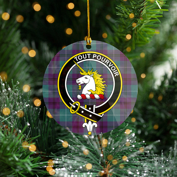 Oliphant Weathered Clan Badge Tartan Plastic Christmas Ornaments