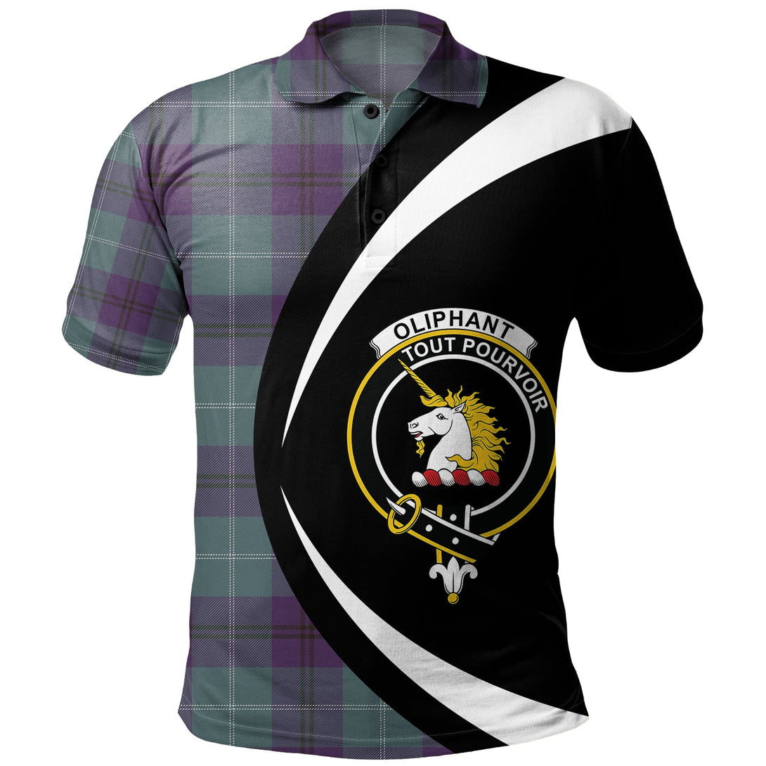 Oliphant Weathered Clan Badge Tartan Polo Shirt Circle Style Personalized