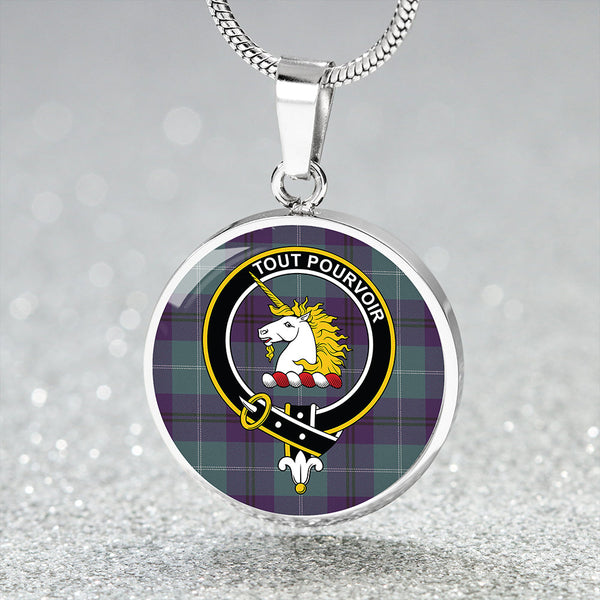 Oliphant Weathered Clan Badge Tartan Classic Circle Necklace