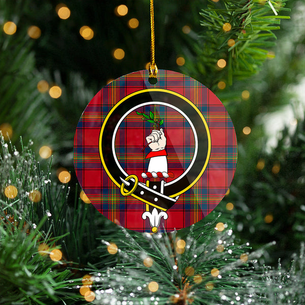 Oliver Modern Clan Badge Tartan Plastic Christmas Ornaments