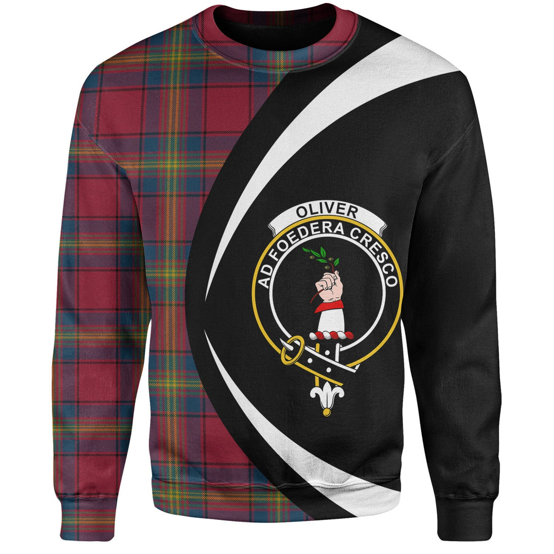 Oliver Modern Clan Badge Tartan Sweatshirt Circle Style Personalized