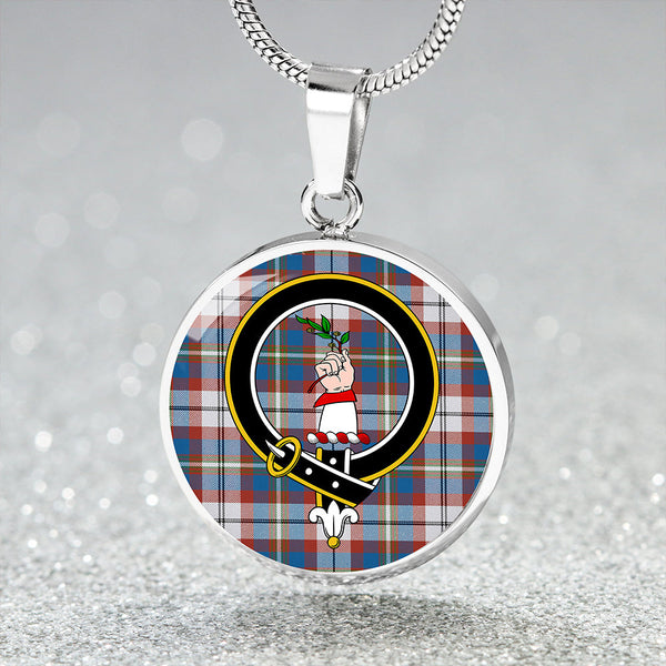 Oliver Pink Dress Modern Clan Badge Tartan Classic Circle Necklace