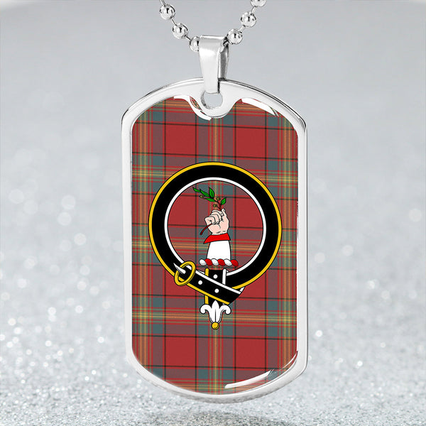 Oliver Weathered Clan Badge Classic Tartan Dog Tag Necklace