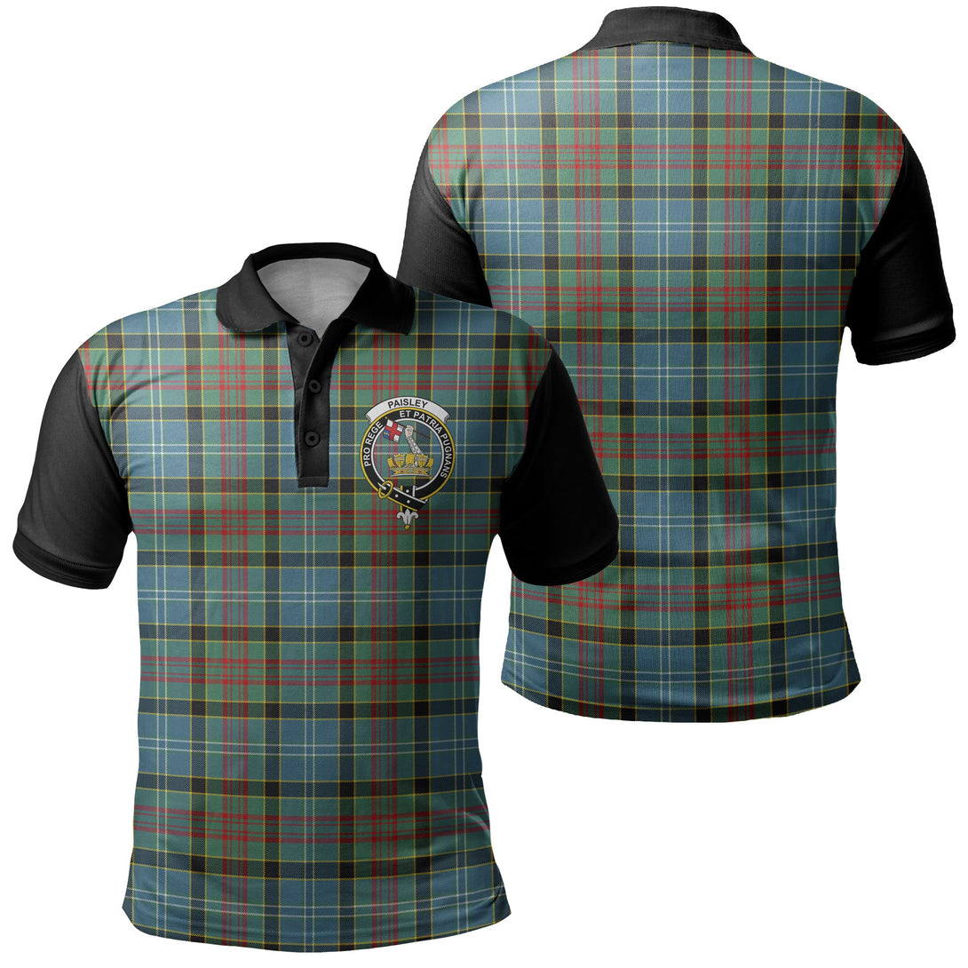 Paisley District Tartan Crest Polo Shirt Black Neck 1 Style