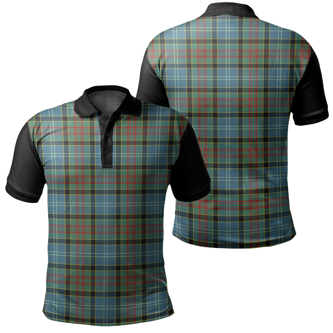 Paisley District Tartan Classic Polo Shirt Black Neck 1 Style