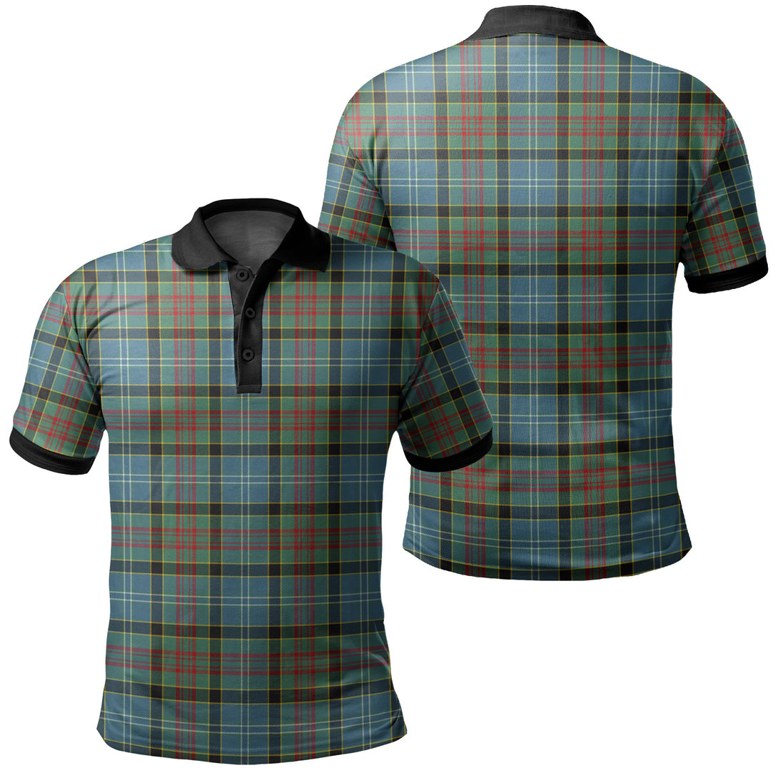 Paisley District Tartan Classic Polo Shirt Black Neck 2 Style