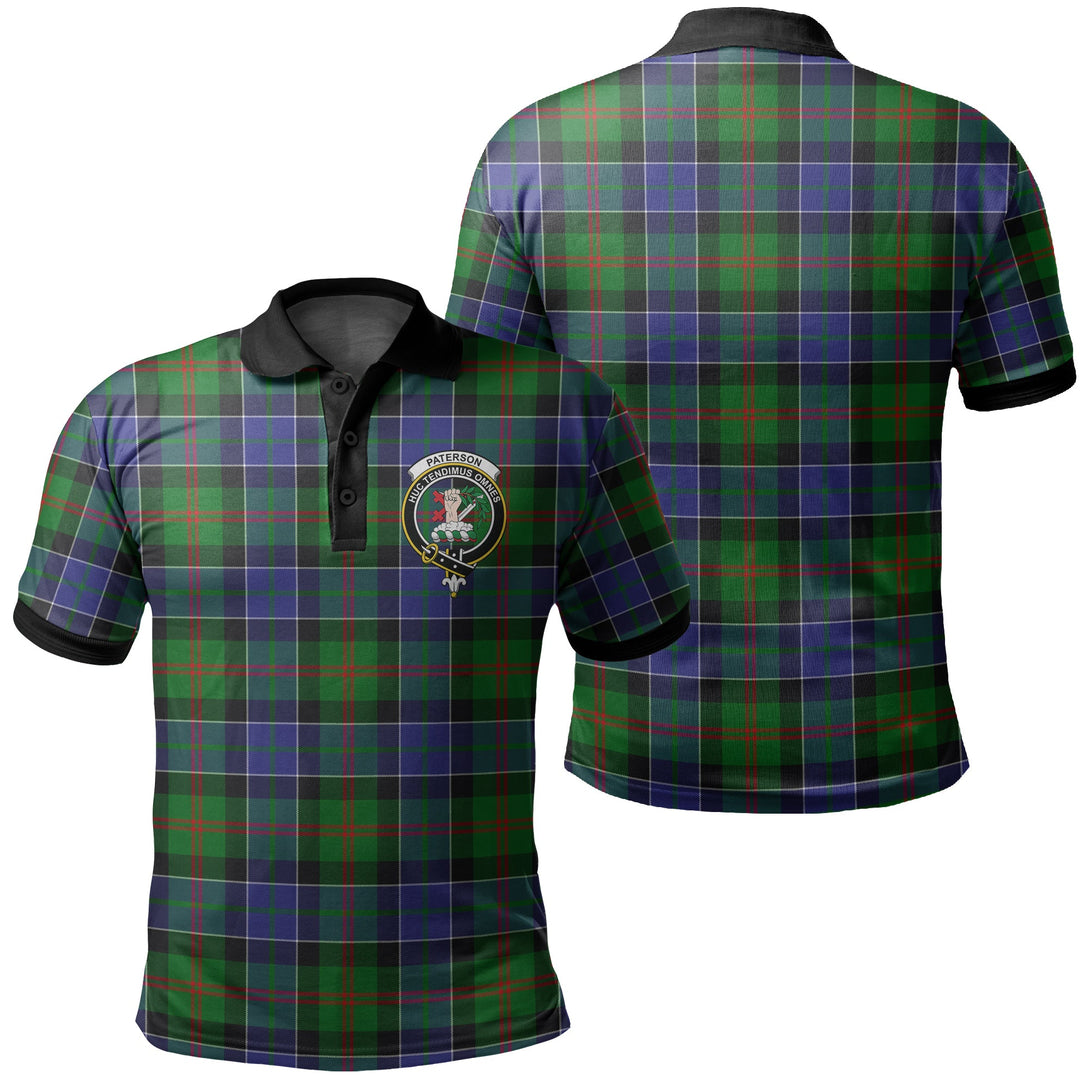 Paterson Tartan Crest Polo Shirt Black Neck 2 Style