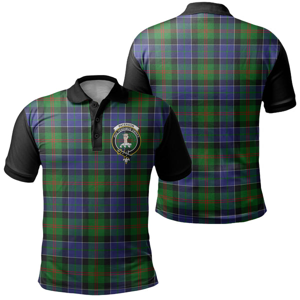 Paterson Tartan Crest Polo Shirt Black Neck 1 Style