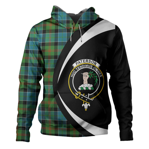 Paterson Ancient Clan Badge Tartan Hoodie Circle Style