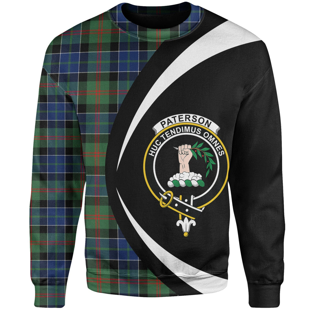 Paterson Modern Clan Badge Tartan Sweatshirt Circle Style Personalized