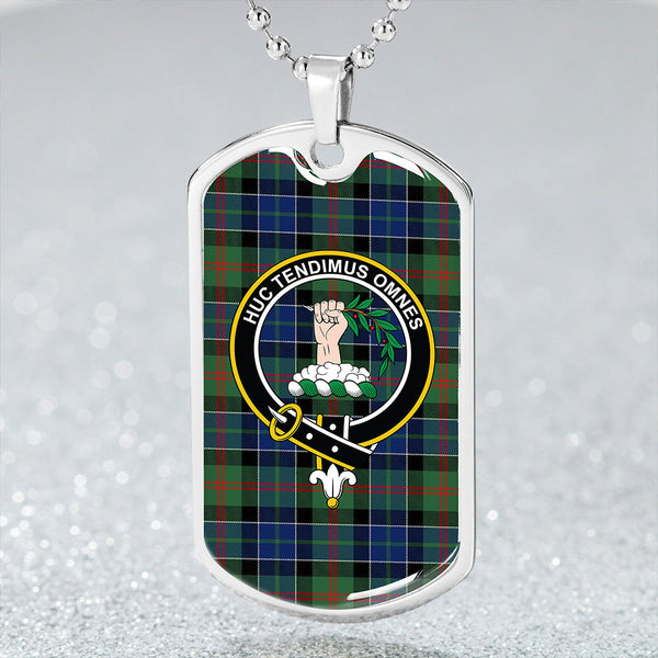 Paterson Modern Clan Badge Classic Tartan Dog Tag Necklace