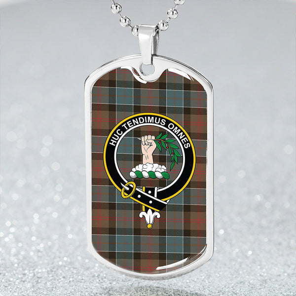 Paterson Weathered Clan Badge Classic Tartan Dog Tag Necklace