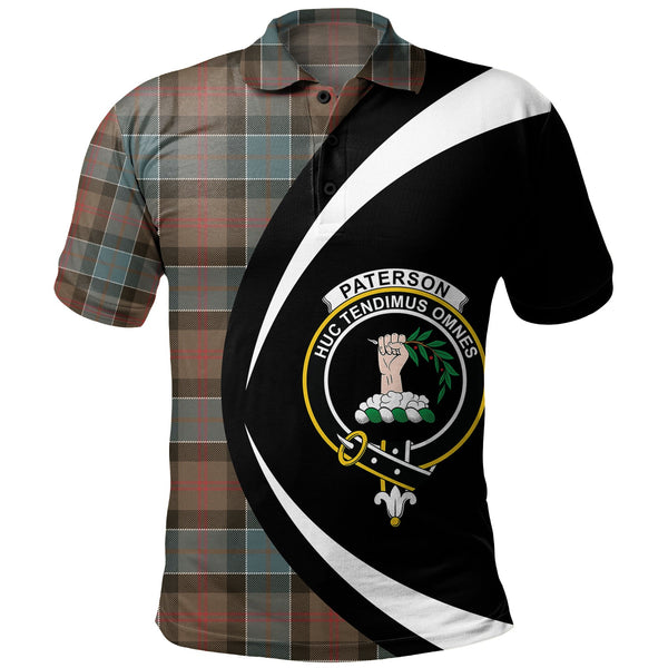 Paterson Weathered Clan Badge Tartan Polo Shirt Circle Style Personalized