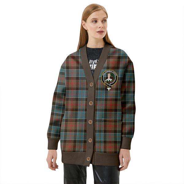 Paterson Weathered Clan Badge Tartan V-neck Cardigan