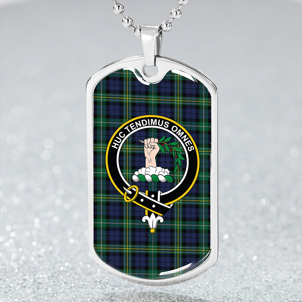 Paterson #2 Modern Clan Badge Classic Tartan Dog Tag Necklace