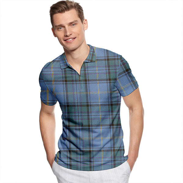 Payne Weathered Tartan Classic Lapel Zip Short Sleeve Polo