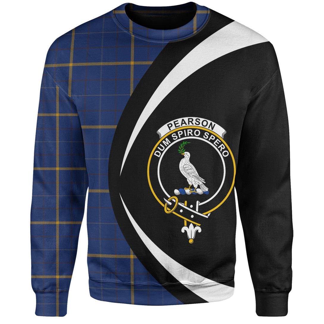 Pearson Modern Clan Badge Tartan Sweatshirt Circle Style Personalized