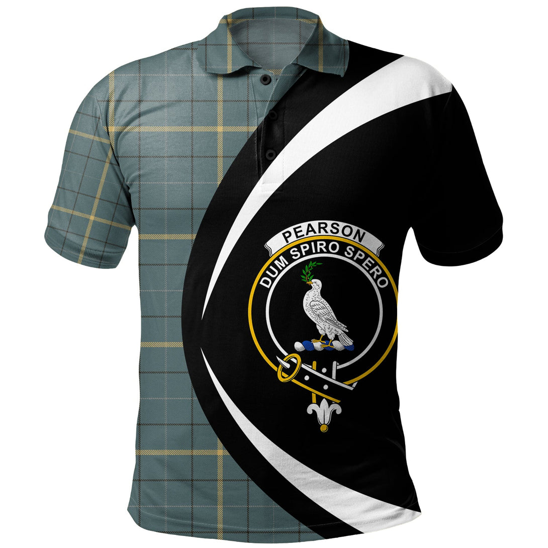 Pearson Weathered Clan Badge Tartan Polo Shirt Circle Style Personalized