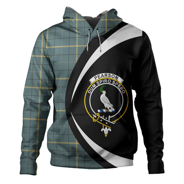 Pearson Weathered Clan Badge Tartan Hoodie Circle Style