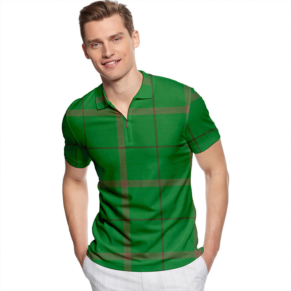 Pearson #2 Ancient Tartan Classic Lapel Zip Short Sleeve Polo