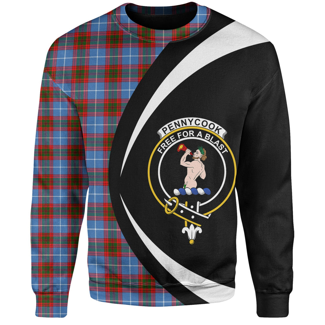 Pennycook Clan Badge Tartan Sweatshirt Circle Style Personalized