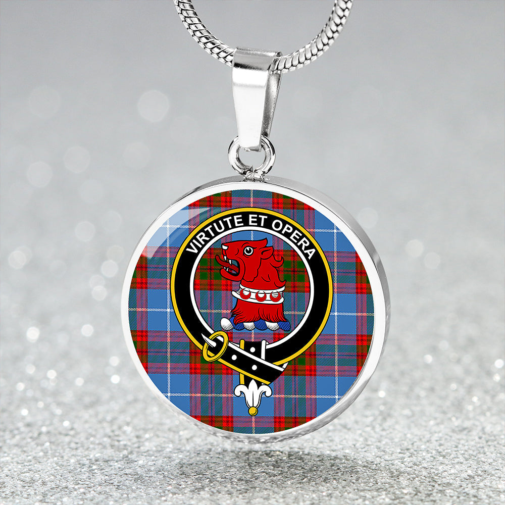 Pentland Clan Badge Tartan Classic Circle Necklace