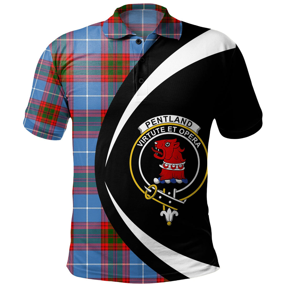 Pentland Clan Badge Tartan Polo Shirt Circle Style Personalized