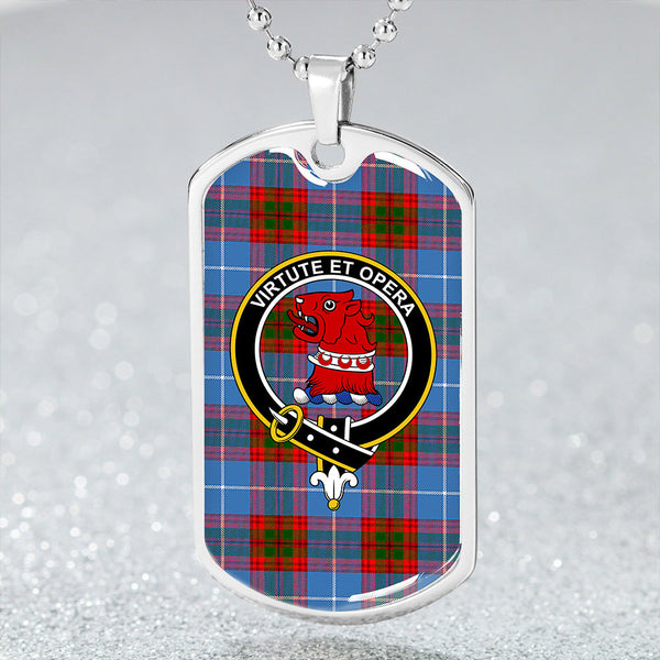 Pentland Clan Badge Classic Tartan Dog Tag Necklace